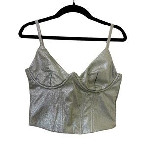 metallic glitter bustier